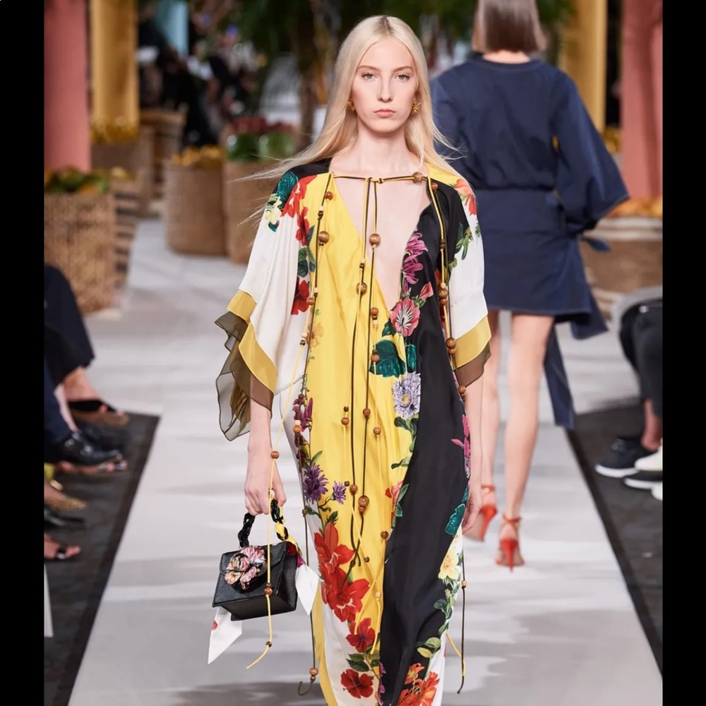 Oscar de la Renta Silk Kaftan Dress- 2020 Runway NWOT